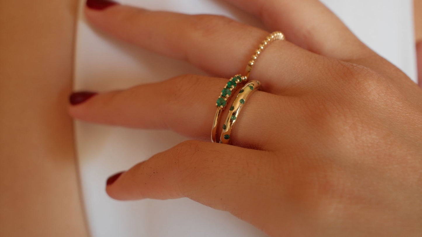 Anillo Selva /Oro & Esmeraldas - Amor & Renacimiento