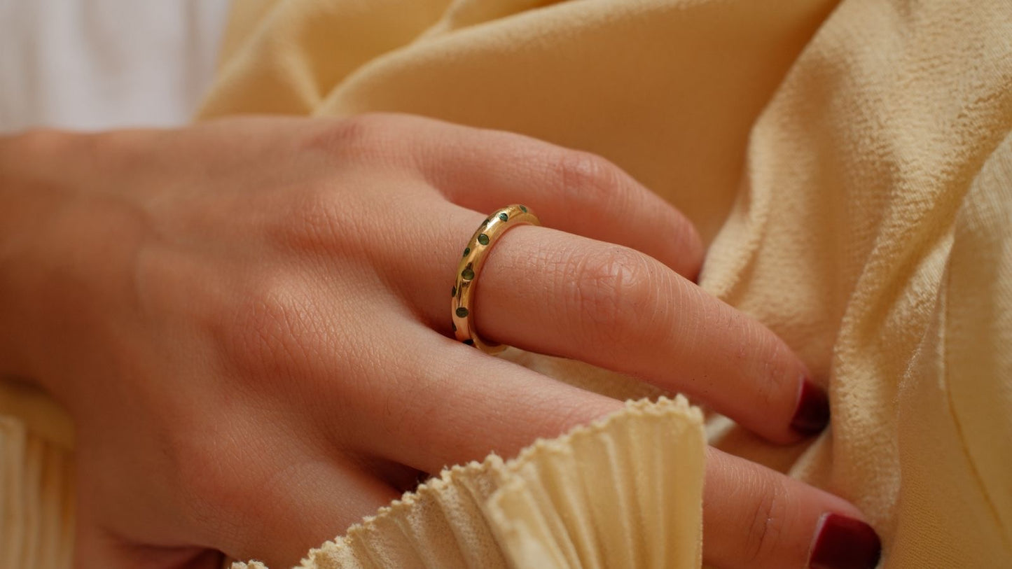 Anillo Selva /Oro & Esmeraldas - Amor & Renacimiento