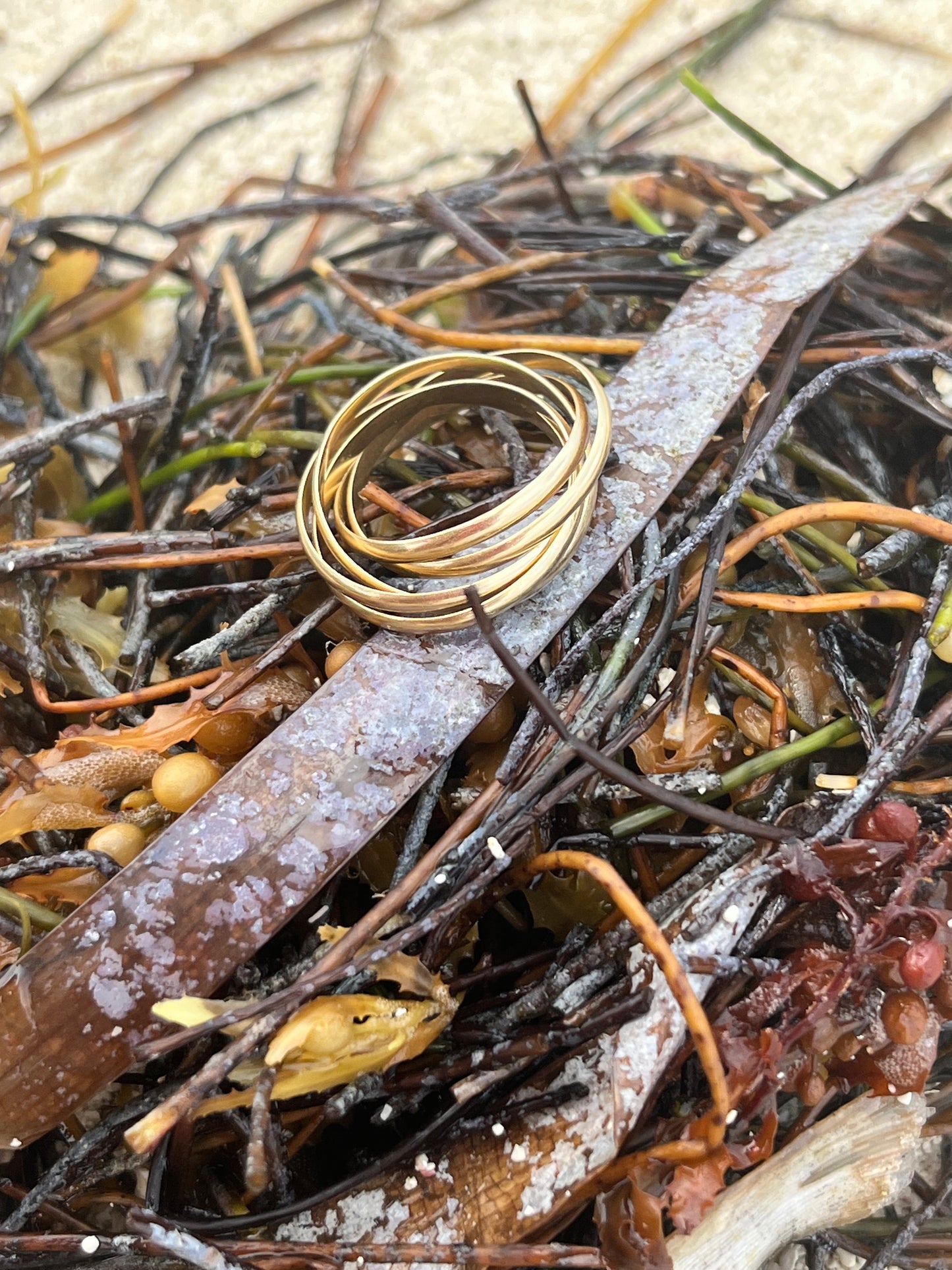 Anillo Medusa de Mar / Plata 925 con baño de oro - Elegancia & Energía