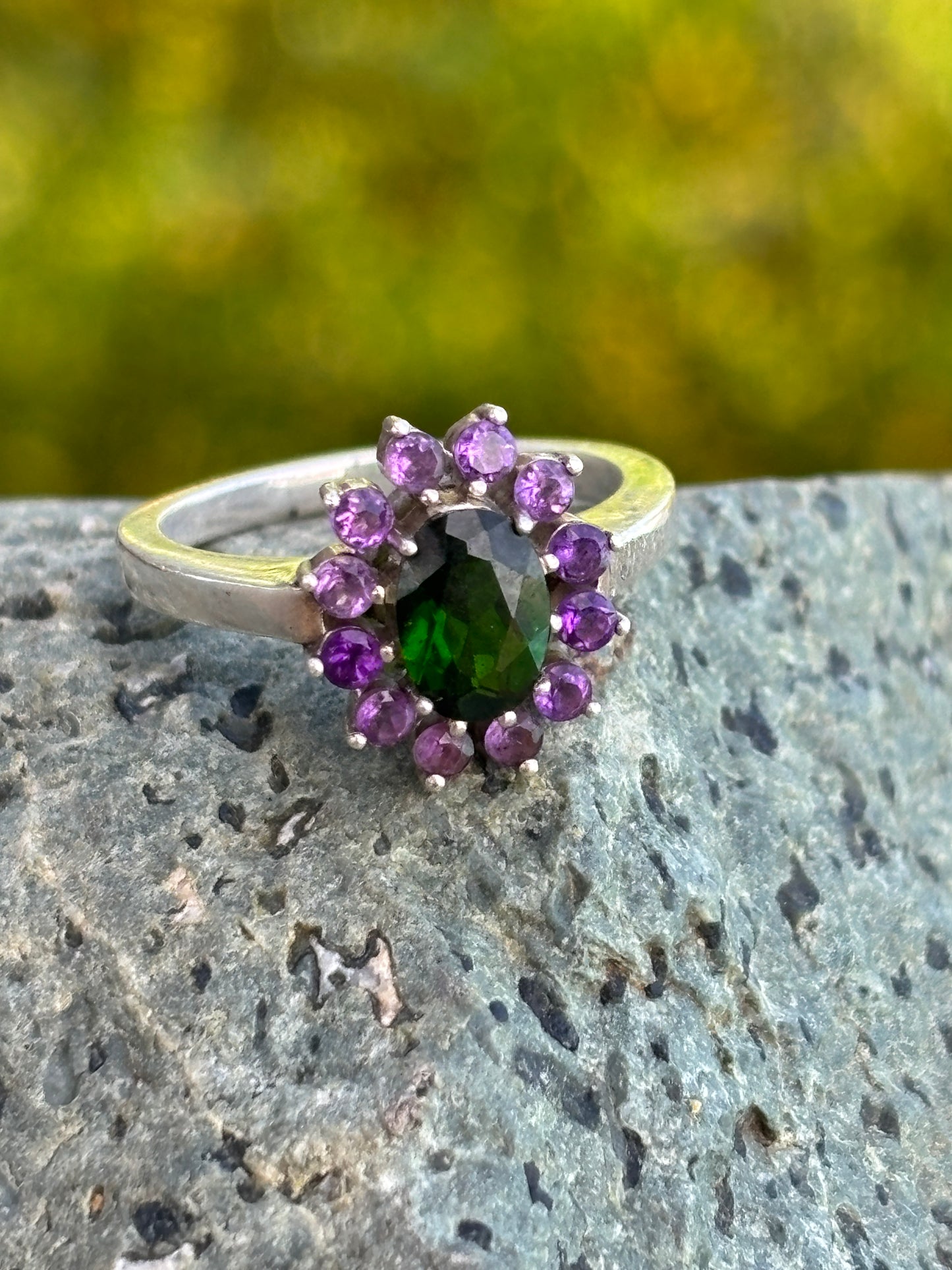 Jardín de Bali / Tsavorita & Amatistas & Plata 925 - Vitalidad & Claridad