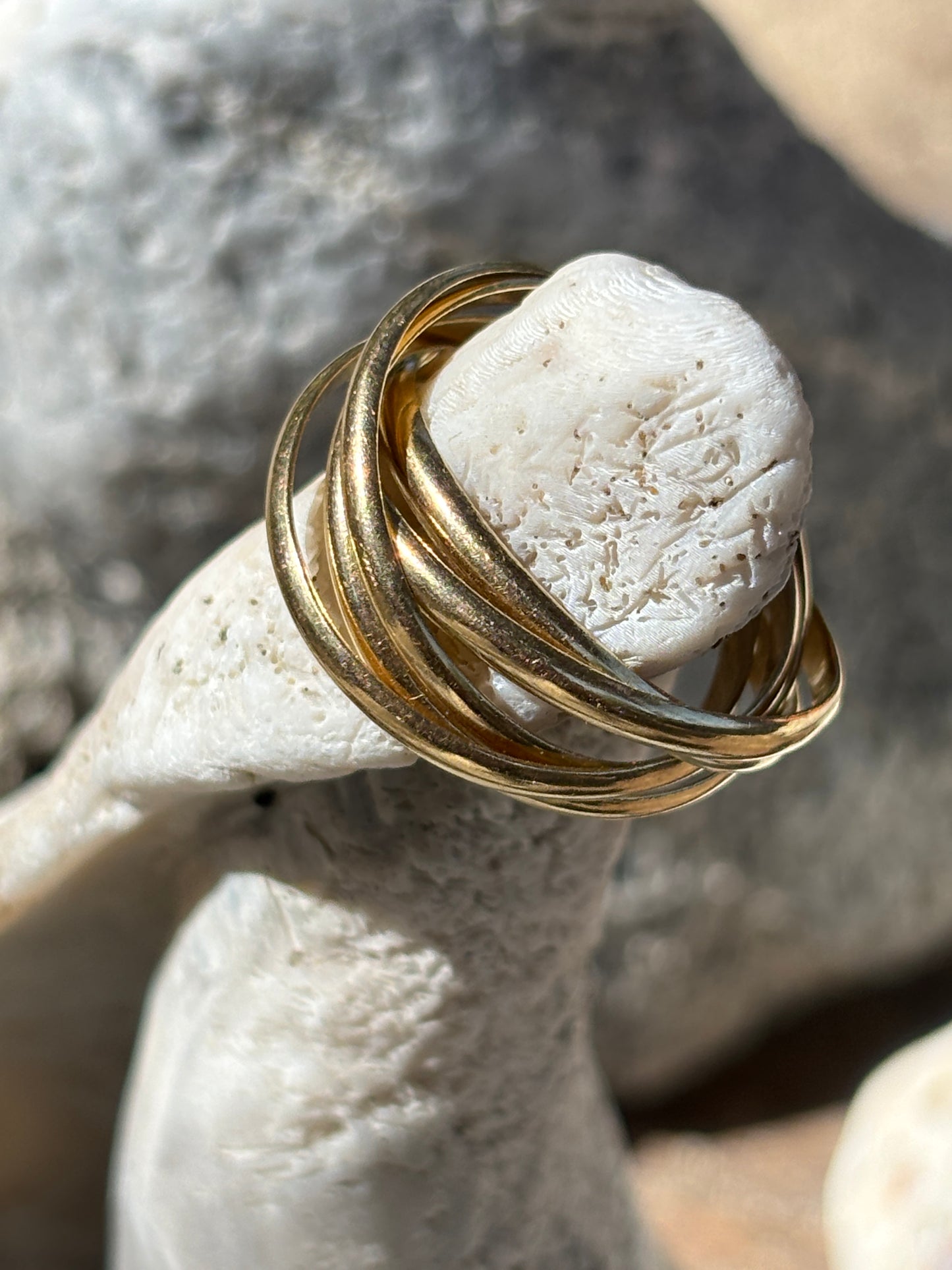 Anillo Medusa de Mar / Plata 925 con baño de oro - Elegancia & Energía